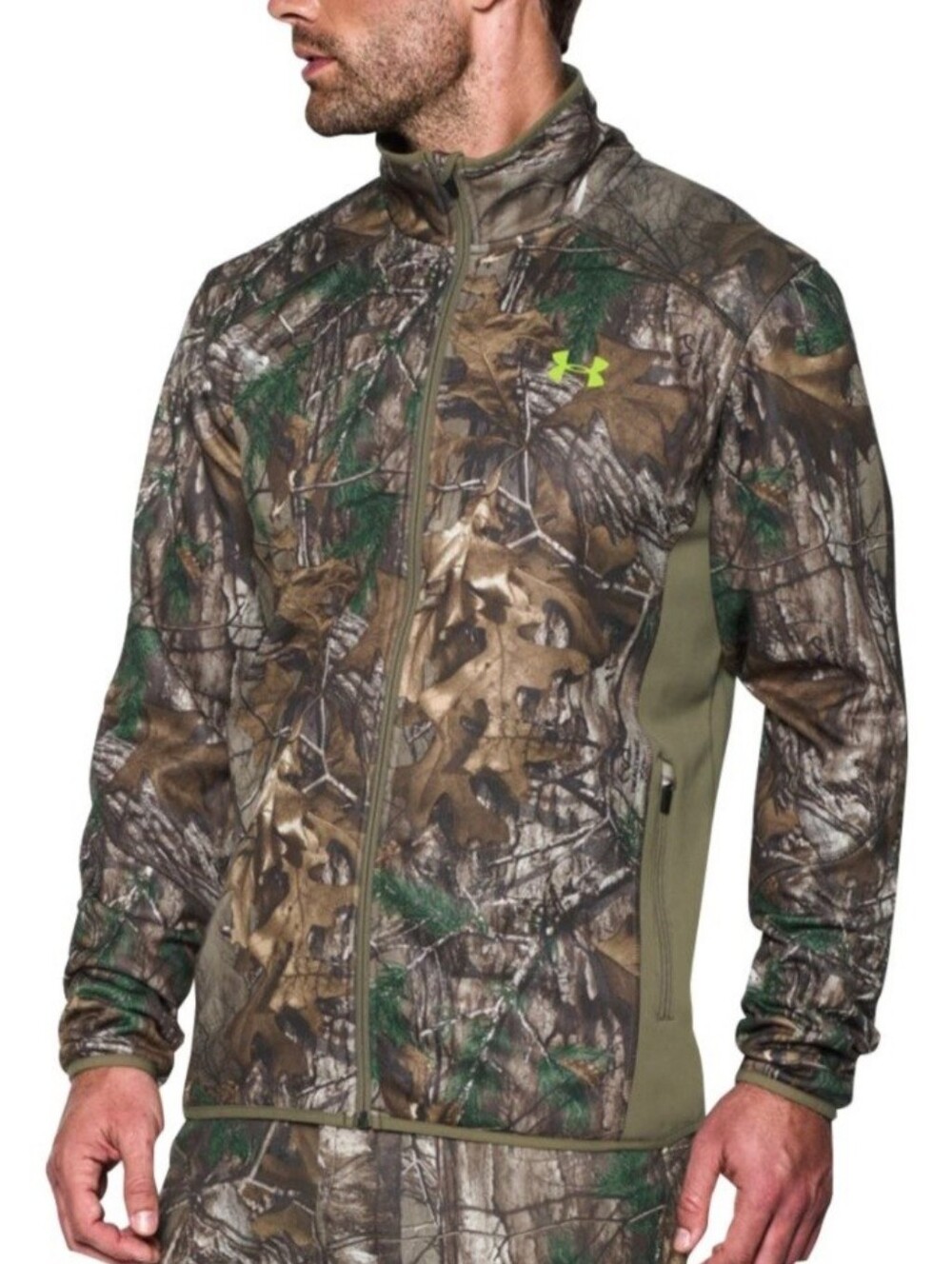 Under Armour Men’s Camo Full-Zip Sweater Jacket - Brown/Green
